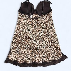 Victoria's Secret leopard print lace bra slip dress
